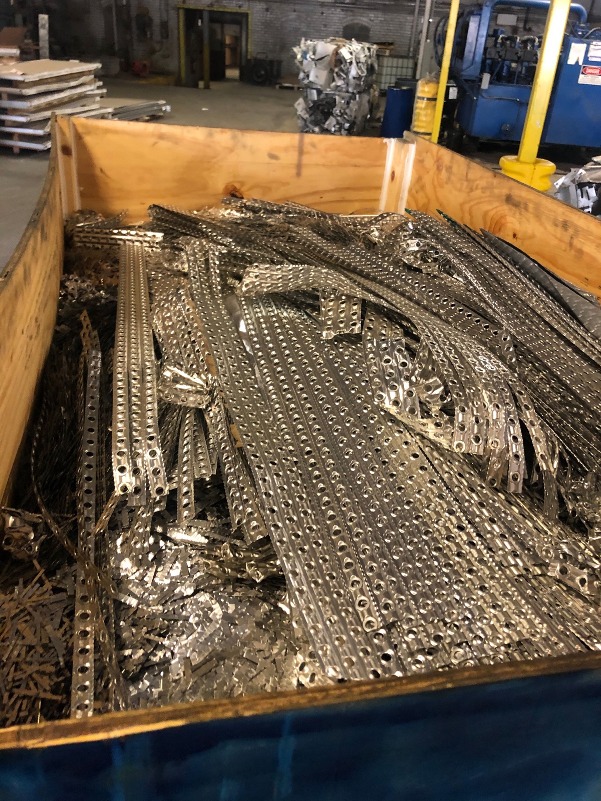 1100 aluminum fin stock in a wooden crate